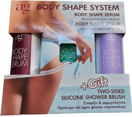 Ag Pharm PROMO Body Shape Serum Ορός Σώματος Κατά της Χαλάρωσης 200ml - Scrub Απολεπιστικό Σώματος 200ml - ΔΩΡΟ Silicone Shower Brush Βούρτσα Σιλικόνης Προλαμβάνει την Όψη Φλοιού Πορτοκαλιού 1 Τεμάχιο