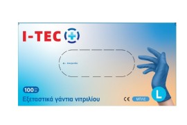 I-TEC Εξεταστικά Γάντια Νιτριλίου Medium Xωρίς Πούδρα Μπλε 100 Τεμάχια
