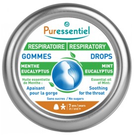 Puressentiel Respiratory Eucalyptus Mint Drops Ζελεδάκια για το Λαιμό με Αιθέρια Έλαια Μέντας και Ευκάλυπτου 45gr