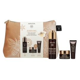 Apivita PROMO Queen Bee Ορός Απόλυτης Αντιγήρανσης & Ανόρθωσης Περιγράμματος 30ml & ΔΩΡΟ Κρέμα Ημέρας Απόλυτης Αντιγήρανσης & Αναγέννησης με Βασιλικό Πολτό Ελαφριάς Υφής 15ml & ΔΩΡΟ Κρέμα Ματιών Απόλυτης Αντιγήρανσης & Αναζωογόνησης 5ml & Νεσεσέρ