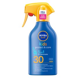 Nivea Sun Kids Protect & Care 5 σε 1 SPF30 Trigger Spray Παιδικό Αντηλιακό Γαλάκτωμα Προσώπου - Σώματος για Ευαίσθητες Επιδερμίδες 270ml