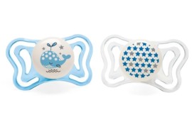 Chicco Physio Forma Light Εργονομική Πιπίλα με Θηλή Σιλικόνης για 6-16m+ με Θήκη Γαλάζιο - Λευκό 2 Τεμάχια [71033-41]