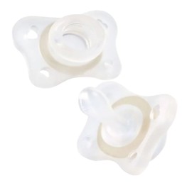 Chicco Physio Forma Mini Soft Πιπίλα όλο Σιλικόνη για 2-6m+ Χωρίς Κρίκο με Θήκη Διάφανο 2 Τεμάχια