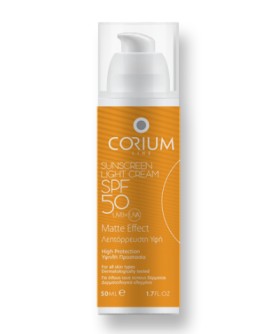 Corium Sunscreen Light Cream SPF50 Αντηλιακή Κρέμα Προσώπου 50ml