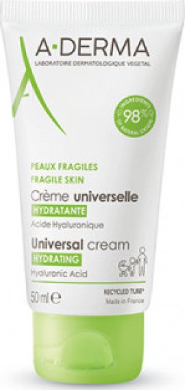 A-Derma Universal Hydrating Cream Ενυδατική Καταπραϋντική Κρέμα για Πρόσωπο και Σώμα 50ml