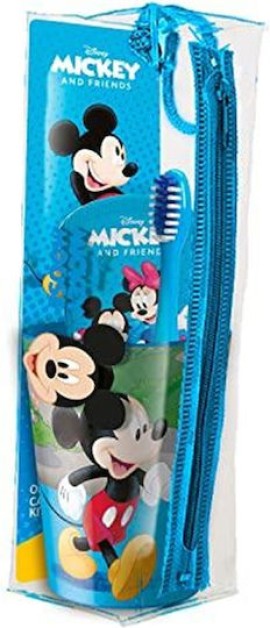 Mr. White PROMO Mickey Οδοντόβουρτσα με Καπάκι για 3 Ετών 1 Τεμάχιο & Παιδική Οδοντόκρεμα με Ήπια Γεύση Μέντα 75ml & Ποτήρι