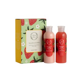 Fresh Line PROMO Strawberry & Milk Shower Ενυδατικό Gel Αφρόλουτρο με Άρωμα Φράουλα 200ml & Strawberry & Milk Body Milk Ενυδατικό Γαλάκτωμα Σώματος 200ml