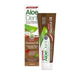 Optima Aloedent Triple Action Coconut Oil Οδοντόκρεμα Χωρίς Φθόριο Κατά της Πλάκας 100ml
