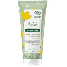 Klorane Bebe Moisturizing Cream Βιολογική Ενυδατική Κρέμα με Καλέντουλα για Πρόσωπο & Σώμα 200ml