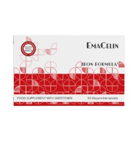 Dermageria Emacelin Iron Formula Συμπλήρωμα Διατροφής Σιδήρου με Γλυκαντικό 30 Διασπειρόμενα Δισκία