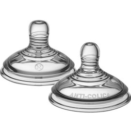 Tommee - Tippee TT AAC Vari Flow Teats Θηλές Σιλικόνης Advanced Anti - Colic Μεταβλητής Ροής Με Κοπή Σε Σχήμα Χ για 0m+ 2 Τεμάχια