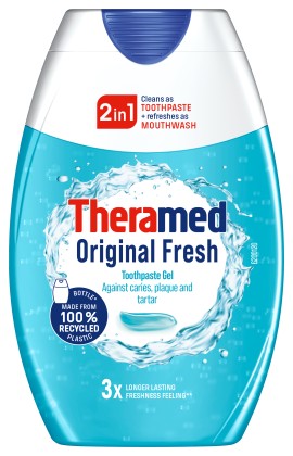 Theramed Original Fresh 2 σε 1 Οδοντόκρεμα σε Μορφή Gel Κατά της Τερηδόνας, Πλάκας & Πέτρας 75ml
