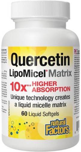 Natural Factors Quercetin, Lipomicel Matrix Αντιοξειδωτικό 60 Μαλακές Κάψουλες