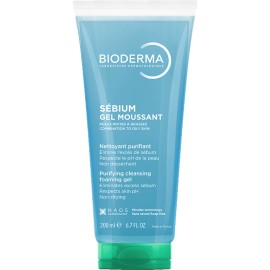Bioderma Sebium Gel Moussant Εξυγιαντικό Gel Καθαρισμού για Λιπαρό Δέρμα & με Τάση Ακμής, Πρόσωπο & Σώμα 200ml