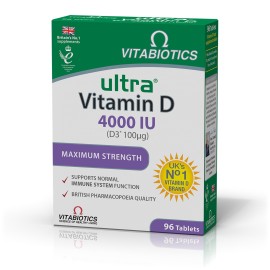 Vitabiotics Ultra Vitamin D 4000IU [D3 100μg] Συμπλήρωμα Διατροφής για το Ανοσοποιητικό Σύστημα 96 Ταμπλέτες