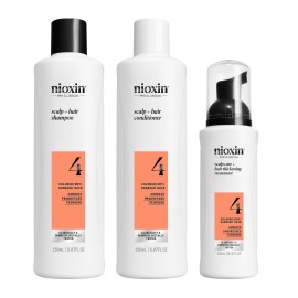 Nioxin System 4 Trial Kit για Βαμμένα Μαλλιά με Προχωρημένη Αραίωση Shampoo 150ml + Conditioner 150ml + Leave In Treatment 40ml