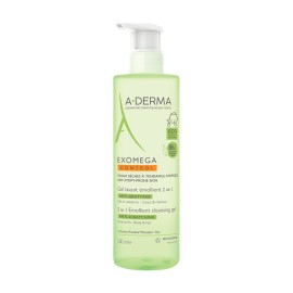 A-Derma Exomega Control Μαλακτικό Gel Καθαρισμού 2 σε 1 Κατά του Αισθήματος Κνησμού 500ml