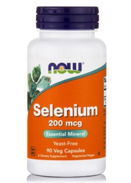 Now Foods Selenium 200mcg Συμπλήρωμα Διατροφής Με Σελήνιο 90 Φυτικές Κάψουλες
