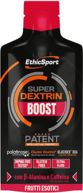 EthicSport Super Dexrin Booster Ενεργειακό Τζελ με Υδατάνθρακες Νέας Γενιάς, Βήτα-αλανίνη & Καφεΐνη Εξωτικά Φρούτα 30ml