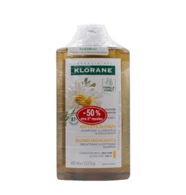 Klorane PROMO Camomille Shampoo Σαμπουάν για Ξανθιές Ανταύγειες με Χαμομήλι 2x400ml [-50% στο 2ο Προϊόν]