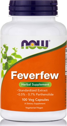 Now Foods Feverfew 400mg Συμπλήρωμα Διατροφής Με Τριπλή Δράση 100 Κάψουλες