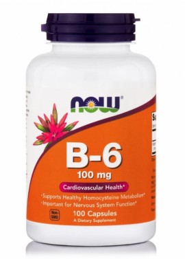 Now Foods B-6 100mg Συμπλήρωμα Για Το Καρδιαγγειακό Σύστημα 100 Κάψουλες