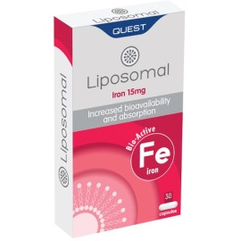 Quest Liposomal Iron 15mg Συμπλήρωμα Διατροφής με Λιποσωμικό Σίδηρο 30 Κάψουλες