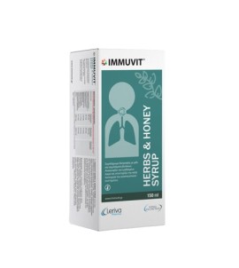 Leriva Immuvit Herbs & Honey Syrup Σιρόπι Ενηλίκων για Ερεθισμένο Λαιμό & τον Βήχα 150ml