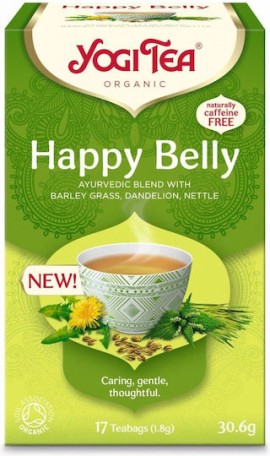 Yogi Tea Happy Belly Βιολογικό Ρόφημα για το Πεπτικό Σύστημα 17 Φακελάκια x 1.8gr