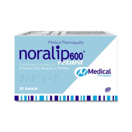 Noralip 600 Retard Συμπλήρωμα Διατροφής με Α-Λιποϊκό Οξύ, Βιταμίνες & Μέταλλα 30 Δισκία
