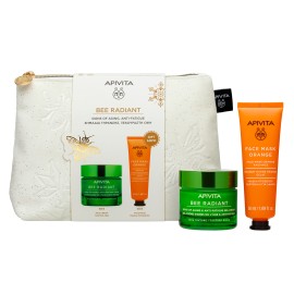 Apivita PROMO Bee Radiant Κρέμα για Σημάδια Γήρανσης & Ξεκούραστη Όψη Πλούσιας Υφής 50ml & ΔΩΡΟ Μάσκα Προσώπου Πορτοκάλι για Λάμψη 50ml & Νεσεσέρ