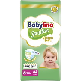 Πάνες Babylino Sensitive Cotton Soft No5 [11-16Kg] Value Pack 44 Πάνες