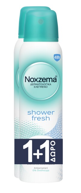 Noxzema PROMO Shower Fresh Natural Spray Γυναικείο Αποσμητικό 48ωρης Προστασίας 2x150ml