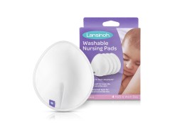 Lansinoh Washable Pads Πλενόμενα Επιθέματα Στήθους Λευκό Χρώμα με Θήκη Μεταφοράς 4 Τεμάχια