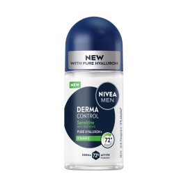 Nivea Men Deo Derma Control Sensitive Ανδρικό Αποσμητικό Roll on με 72 ώρες Προστασία 50ml