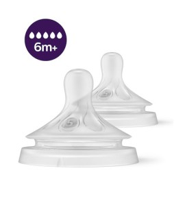 Avent Philips Natural Response Θηλές Σιλικόνης για 6m+ Ροή 5 2 Τεμάχια [SCY965/02]
