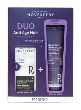 Novexpert PROMO Pro-Retinol Dual Booster Serum Αντιγηραντικός Ορός 30ml & ΔΩΡΟ Pro-Retinol Cleansing Balm Καθαριστικό Ντεμακιγιάζ 150ml