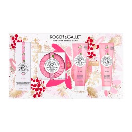 Roger & Gallet PROMO Rose Eau De Parfume 30ml - Rose Savon Frais Boîte Cristal Perfumed Soap 100gr - Soothing Shower Gel Douche 50ml - Lait Corps Apaisant Nourrissant Soothing Body Lotion 50ml