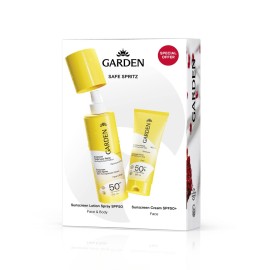 Garden PROMO Αντηλιακό Γαλάκτωμα SPF50 Spray με Εκχύλισμα Ροδιού Πρόσωπο & Σώμα 200ml & Αντηλιακή Κρέμα Προσώπου SPF50+ με Υαλουρονικό Οξύ 50ml