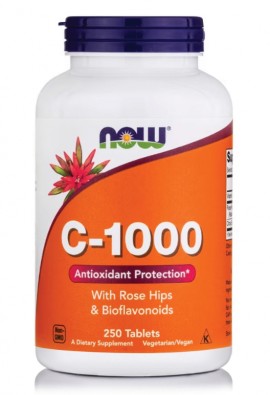 Now Foods Vitamin C-1000 Συμπλήρωμα Διατροφής για το Ανοσοποιητικό Σύστημα 250 Ταμπλέτες