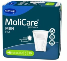 Hartmann MoliCare Premium Men Pad Μέγεθος:2  Επιθέματα Ανδρικής Ελαφράς Ακράτειας 14 Τεμάχια [168600]