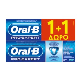 Oral B PROMO Pro Expert Professional Protection Οδοντόκρεμα 24ωρης Προστασίας με Γεύση Μέντα 2x75ml [1+1 ΔΩΡΟ]