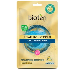 Bioten Hyaluronic Gold Tissue Mask Υφασμάτινη Ενυδατική Μάσκα Προσώπου με Υαλουρονικό Οξύ 1 Τεμάχιο