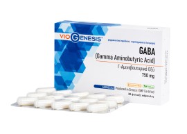 VioGenesis GABA 750mg Συμπλήρωμα Διατροφής Κατά του Άγχους & Στρες 30 Φυτικές Κάψουλες