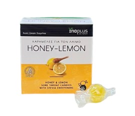 InoPlus Honey & Lemon Καραμέλες για τον Λαιμό Χωρίς Ζάχαρη με Μέλι & Λεμόνι 50gr