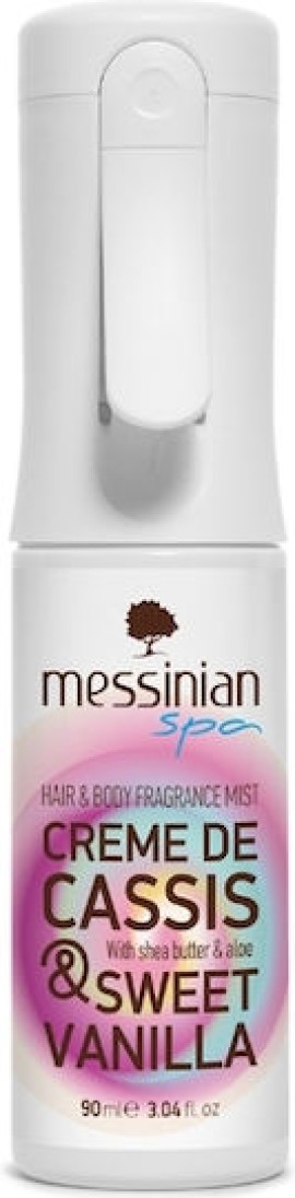 Messinian Spa Creme De Cassis Hair & Body Ενυδατικό Mist Μαλλιών & Σώματος με Λουλουδένιο Άρωμα 90ml