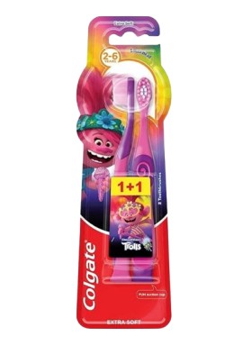 Colgate Trolls Extra Soft Παιδικές Οδοντόβουρτσες για 2-6 Ετών Πολύ Μαλακή 2 Τεμάχια