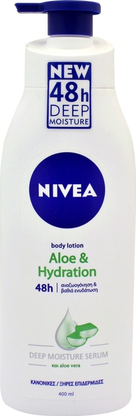 Nivea Body Lotion Aloe & Hydration Ενυδατική Λοσιόν Σώματος για Κανονικές - Ξηρές Επιδερμίδες 48ωρης Προστασίας 400ml