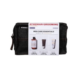 Korres PROMO ​Athenian Grooming Περγαμόντο & Δέρμα Eau De Cologne για Άνδρες 100ml & Athenian Grooming 20ml & Athenian Grooming Δροσιστικό Gel Καθαρισμού για Πρόσωπο & Γένια 20ml & Τζιν Νεσεσέρ