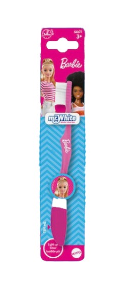 Mr.White Barbie Flashing Soft Παιδική Οδοντόβουρτσα με Φως-Χρονόμετρο 2 Λεπτών & Βεντούζα Μαλακή για 3+ Ετών Ροζ & Γαλάζιο 1 Τεμάχιο